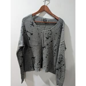 Wooden Ships Mohair Wool Blend Paint Splatter Sweater
